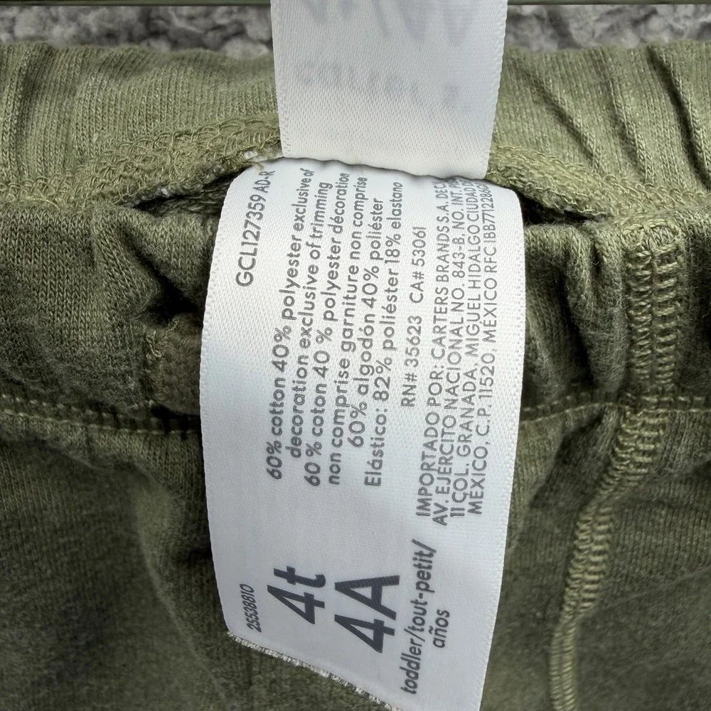 Carters Shorts Toddler Boys Size 4T Green Cotten Blend Shorts Size 4T